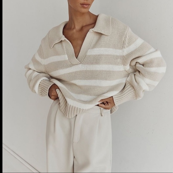 DISSH Sweaters - DISSH Colbie Cream Stripe Knit Jumper